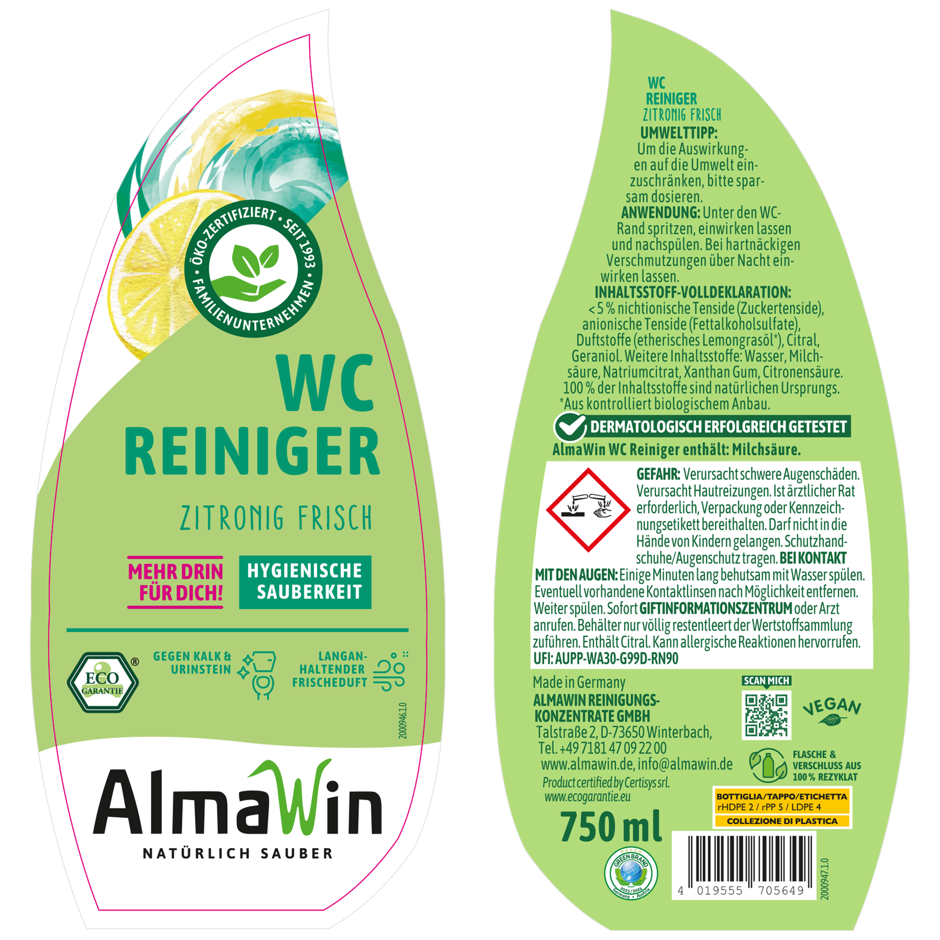 WC Reiniger zitronig frisch