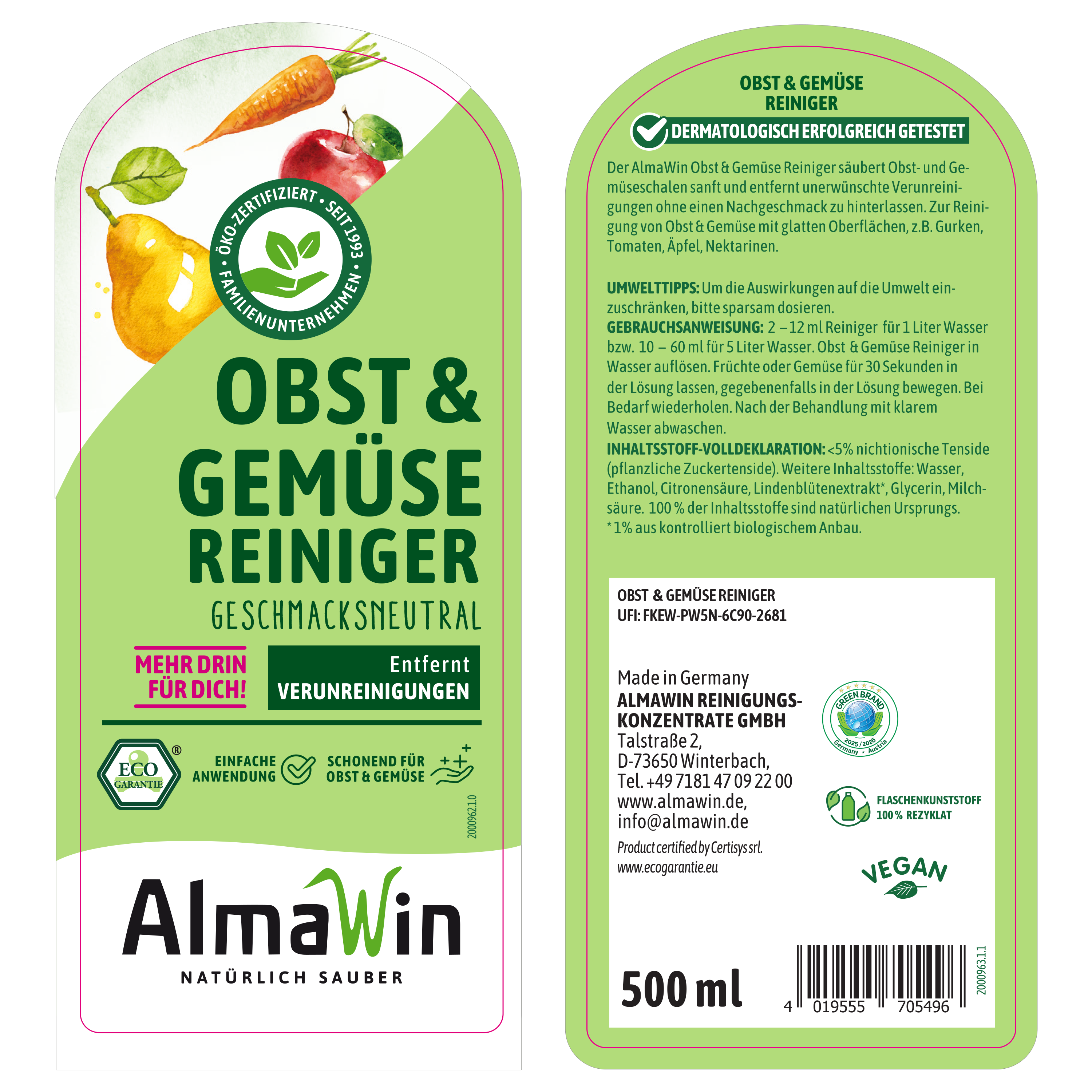 Obst u. Gemüse Reiniger