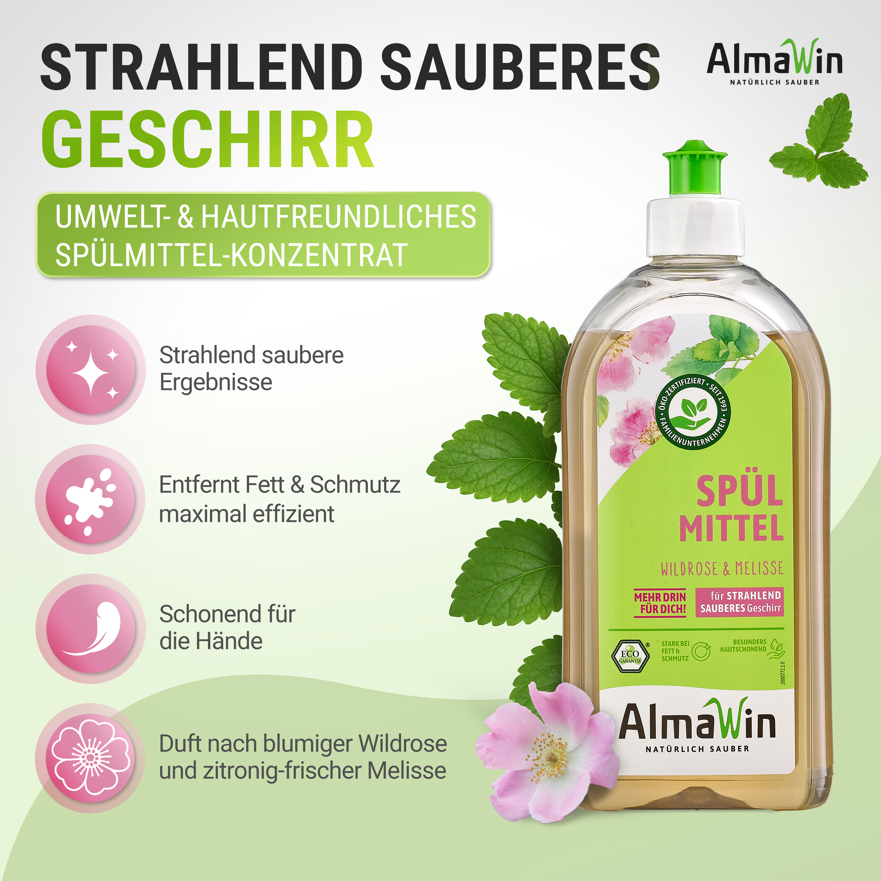 Spülmittel Wildrose& Melisse