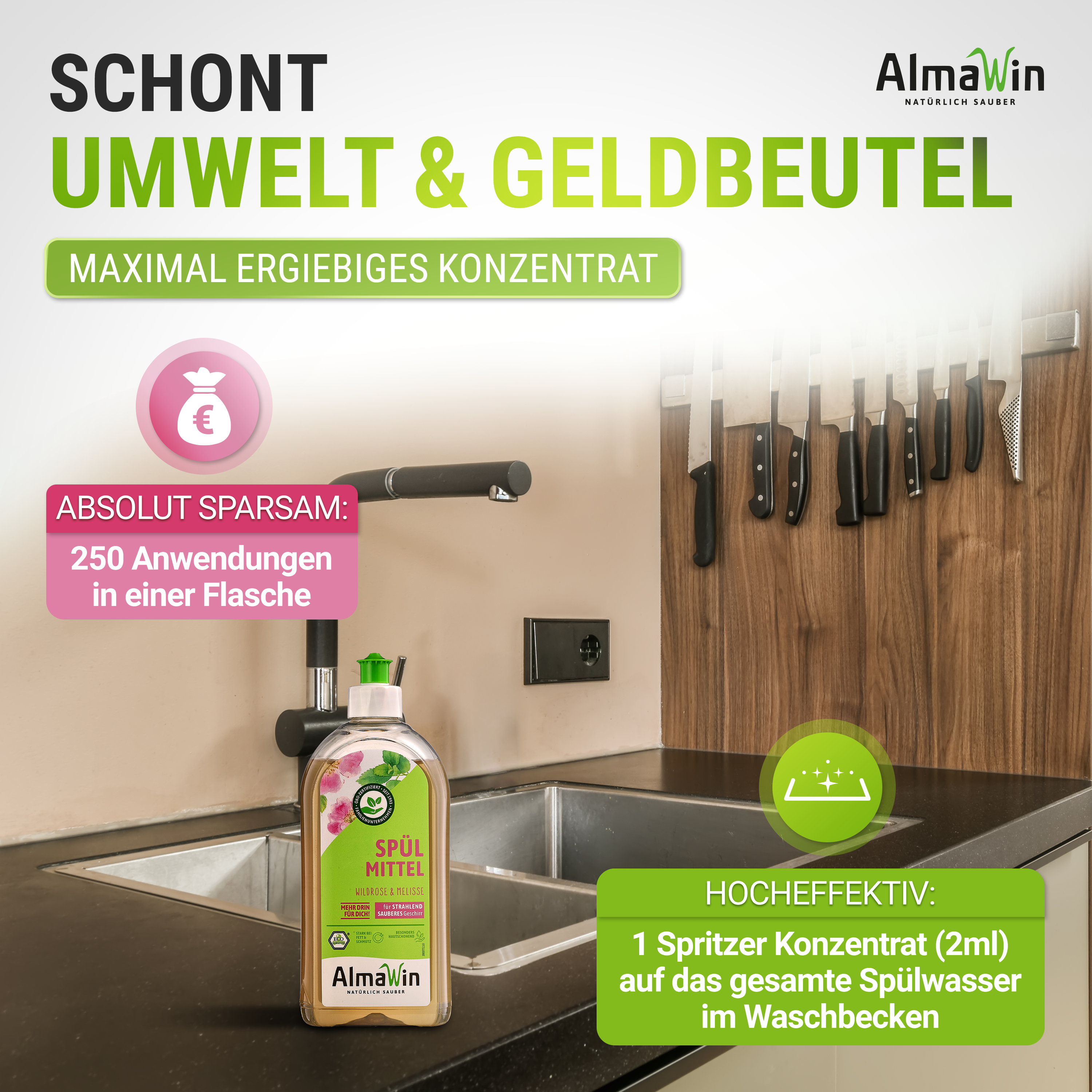 Spülmittel Wildrose& Melisse