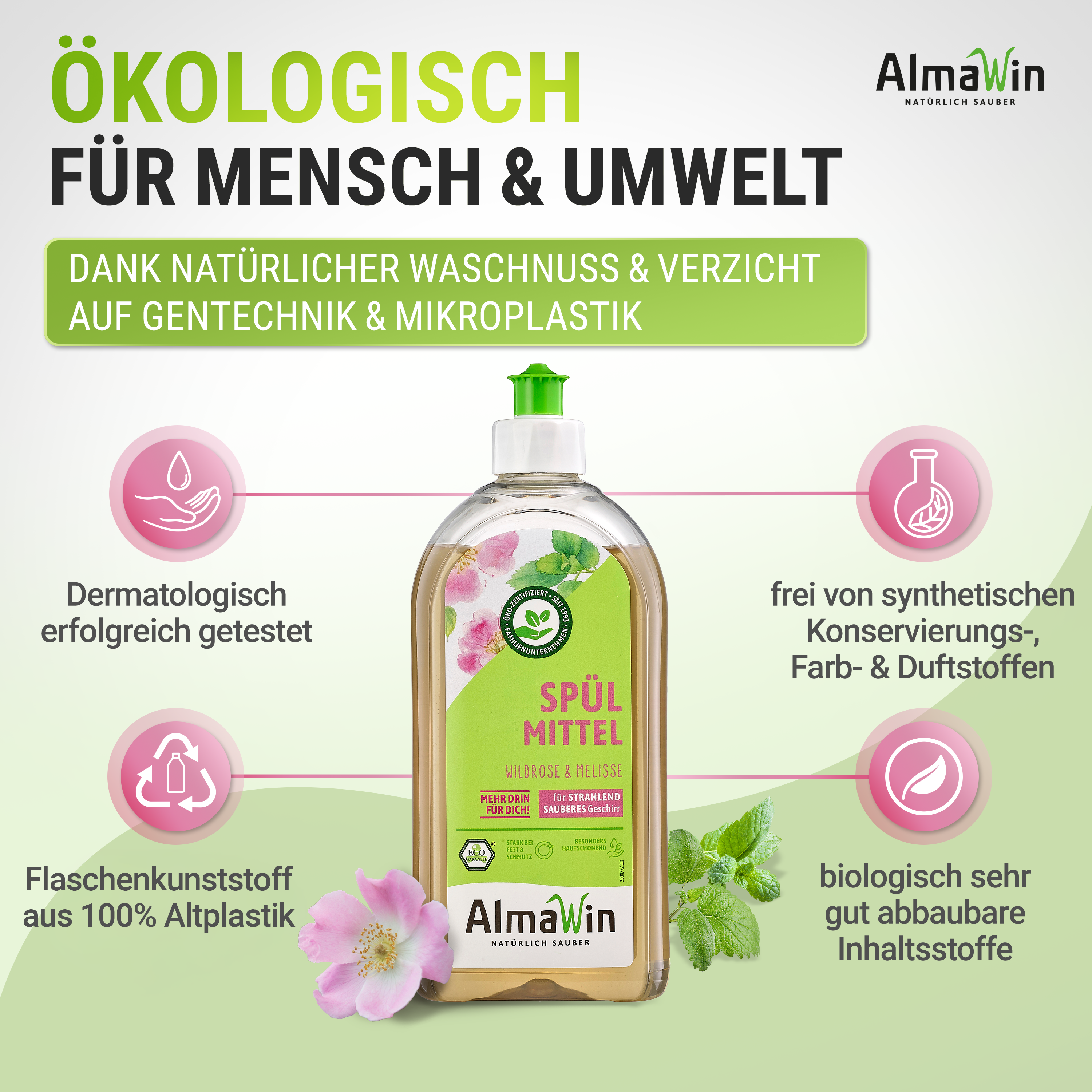Spülmittel Wildrose& Melisse